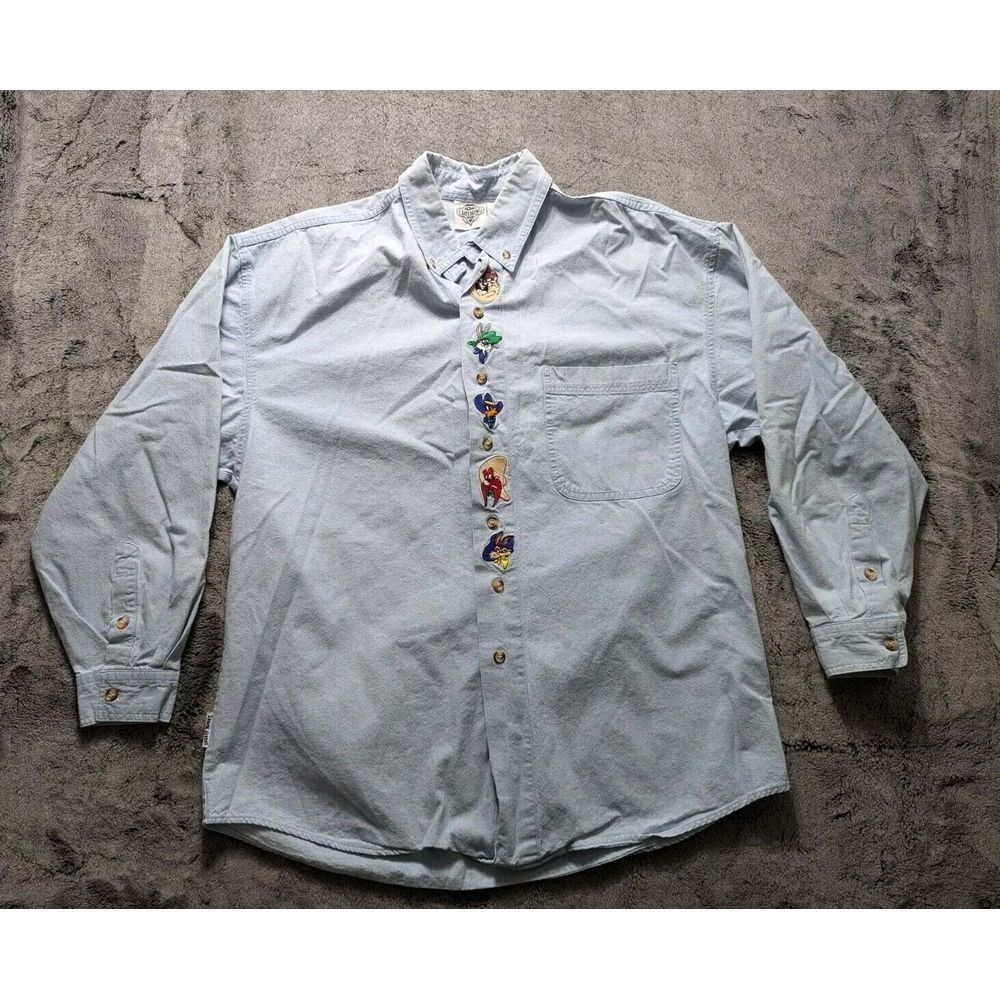 ACME Clothing Long Sleeve Button Down Looney Tunes Shirt Men's Size Large